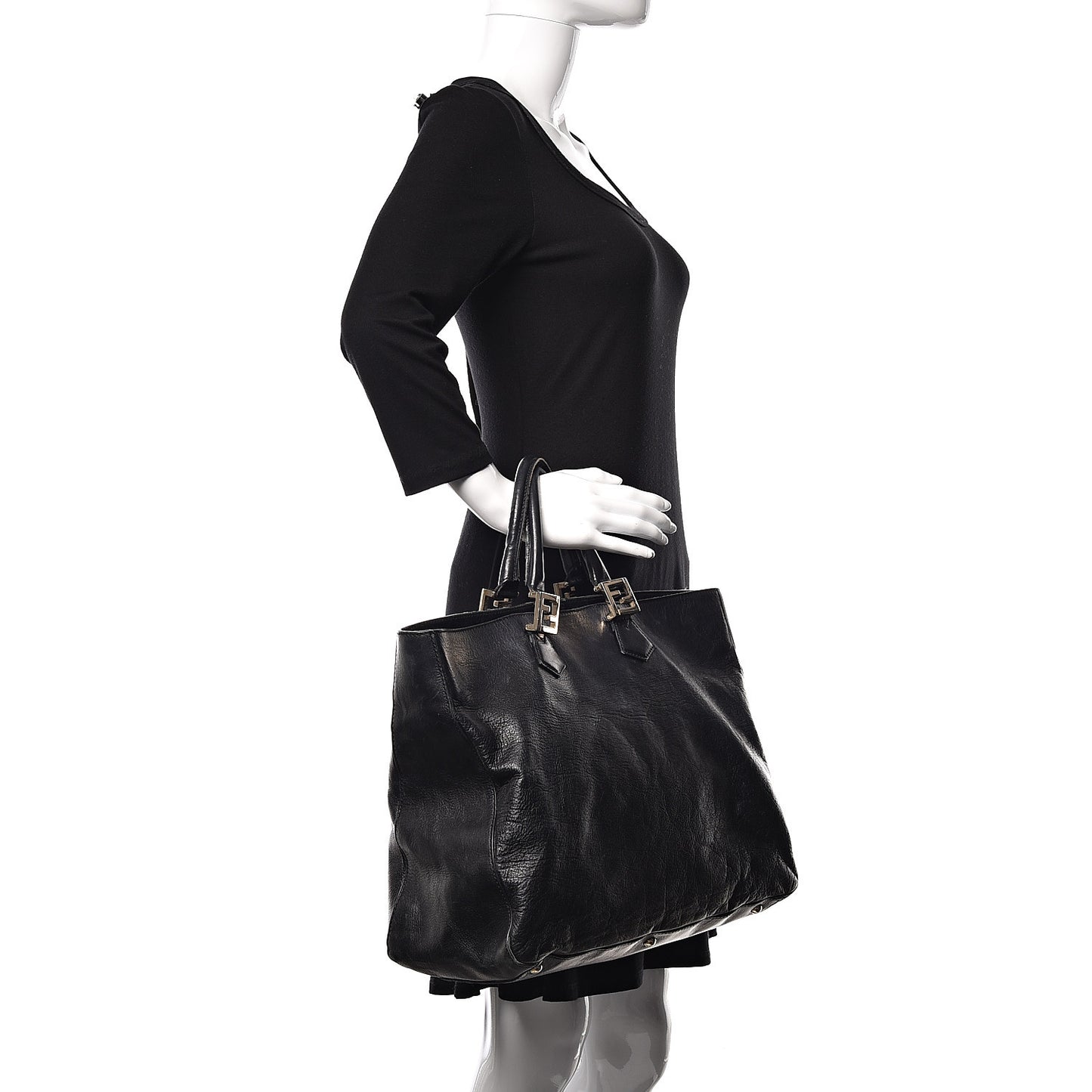 Vitello Acqua Large Twins Tote Black