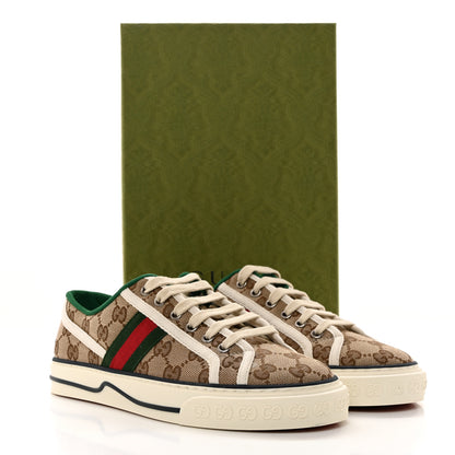Gucci GG Monogram Web Womens 1977 Tennis Sneakers 38 Beige Ebony Mystic White 8 of 8