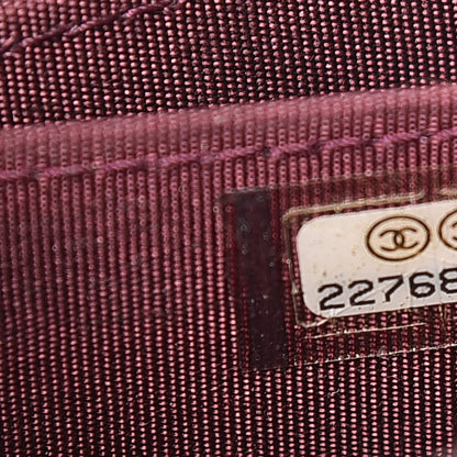 Chanel Caviar Quilted Boy Zip Around Coin Purse Wallet Dark Purple 7 of 9