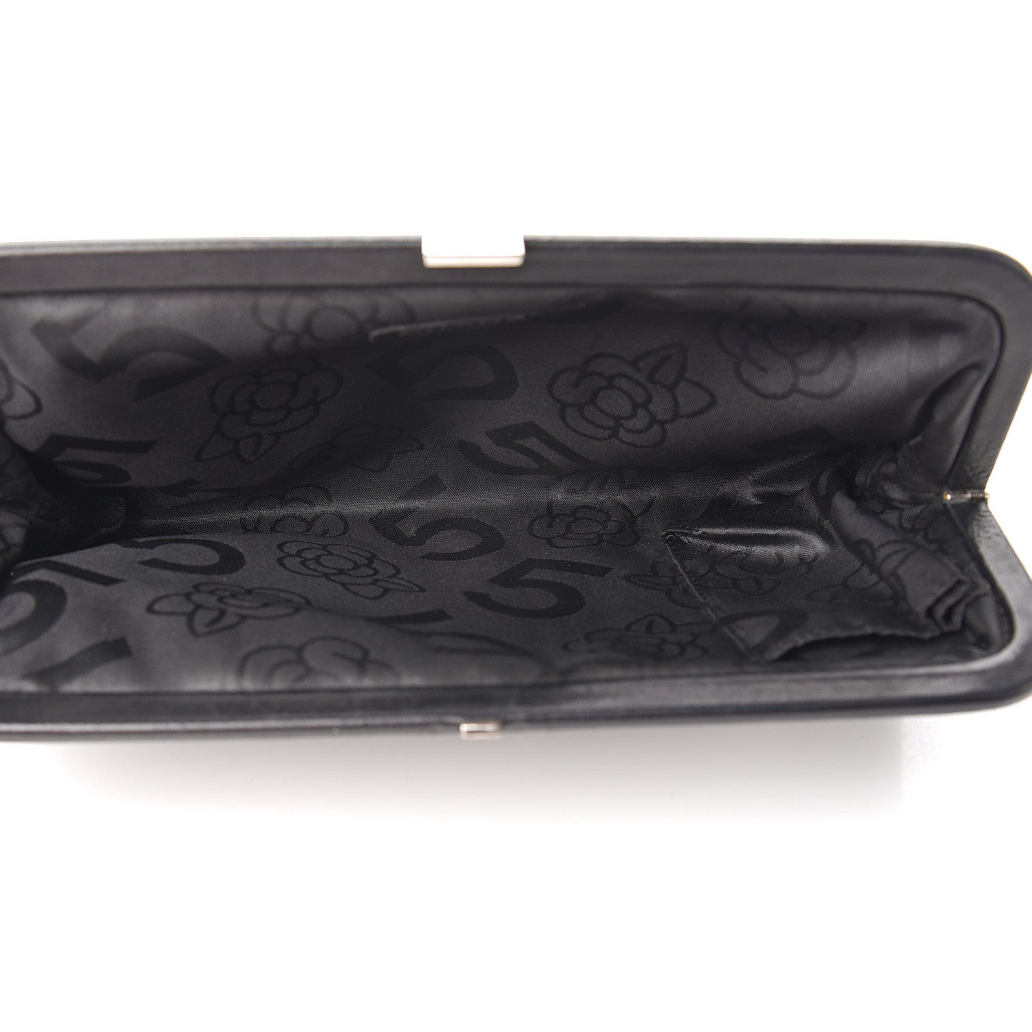 Chanel Lambskin Vertical Quilted Mademoiselle Clutch Black 4 of 8