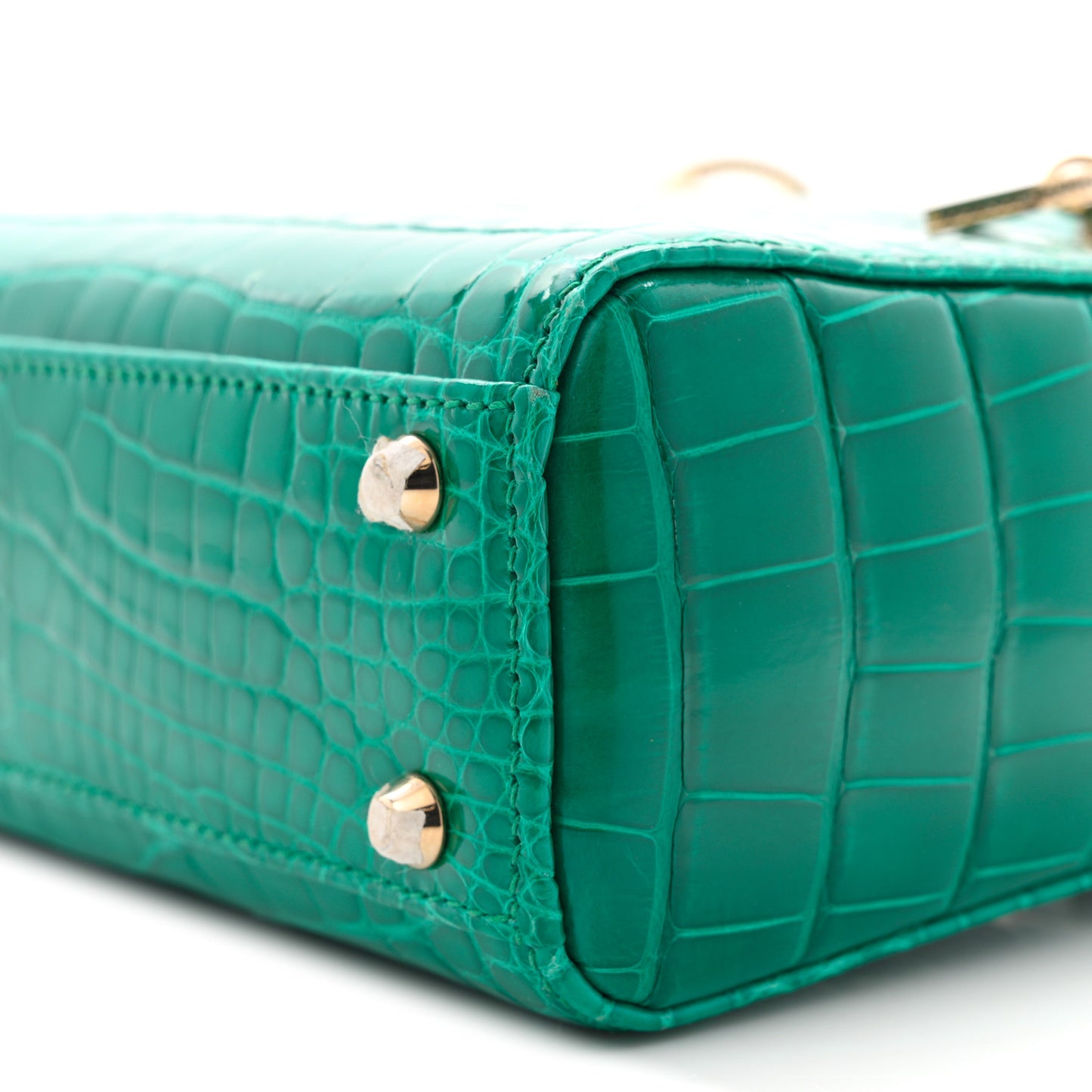 Alligator Swarovski Crystal Mini Lady Dior Green