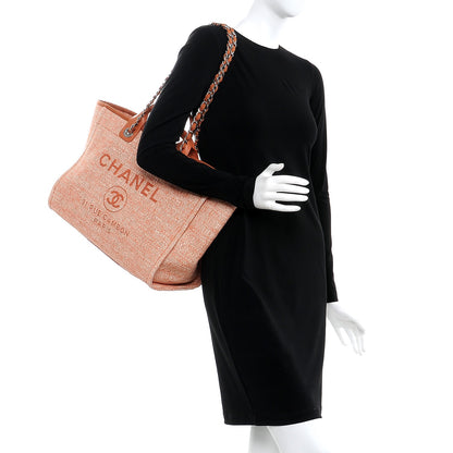 Chanel Canvas Large Deauville Tote Brown Light Orange 2 of 8