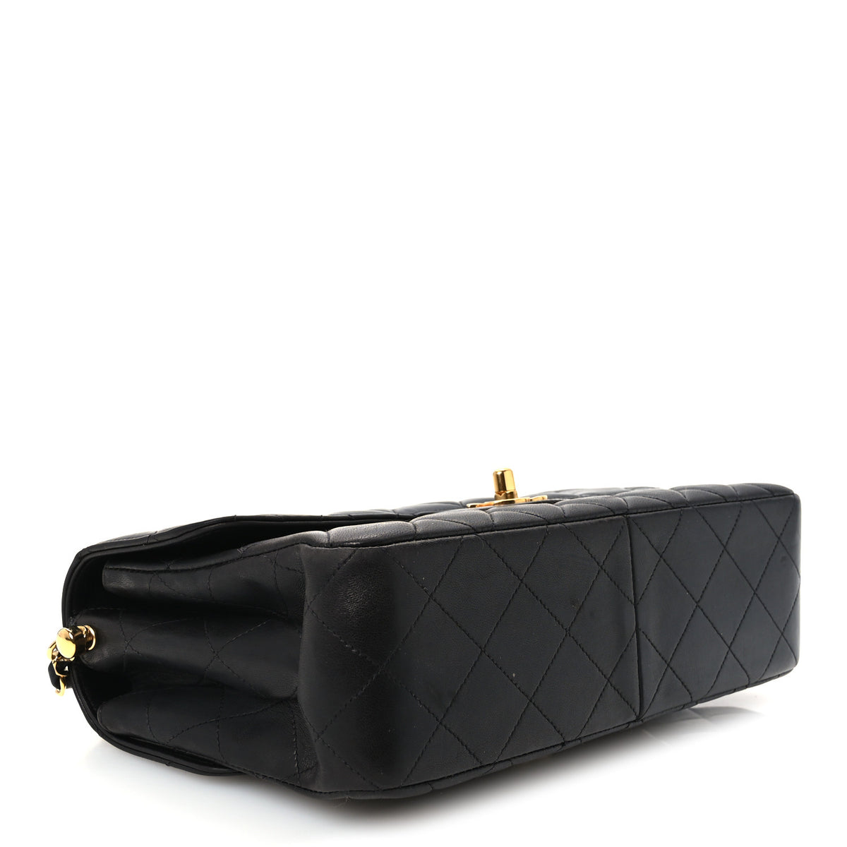 Lambskin Quilted Medium Double Sided Flap Black