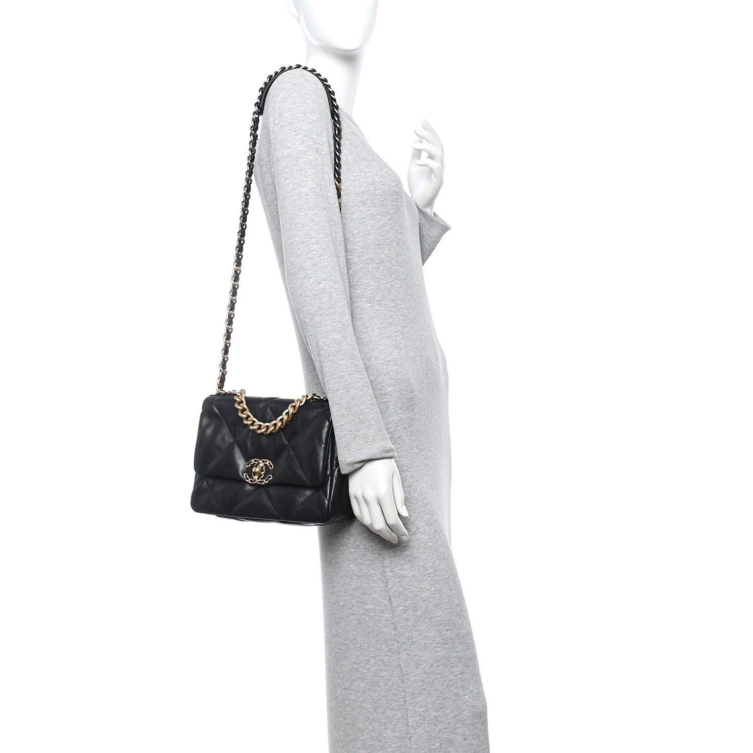 Chanel Lambskin Quilted Medium Chanel 19 Flap Black 2 of 11