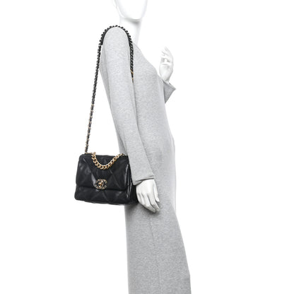 Chanel Lambskin Quilted Medium Chanel 19 Flap Black 2 of 11