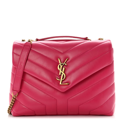 Saint Laurent Calfskin Y Quilted Monogram Small Loulou Chain Satchel Fresh Fuchsia 1 of 8