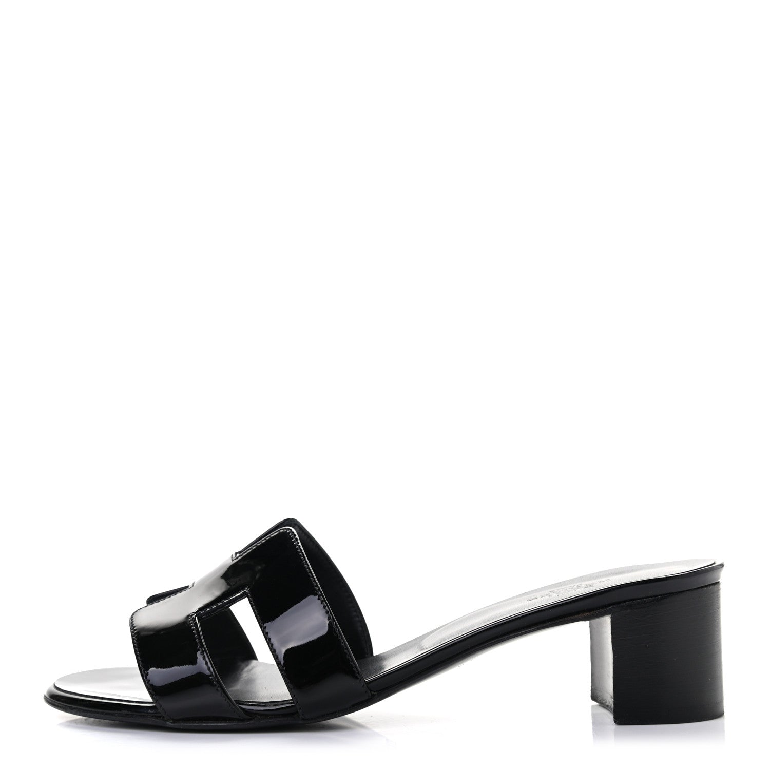 Hermes Patent Oasis Sandals 37 Black 1 of 8