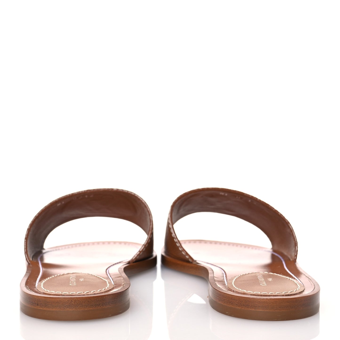 Calfskin Lock It Flat Mule 36 Cognac