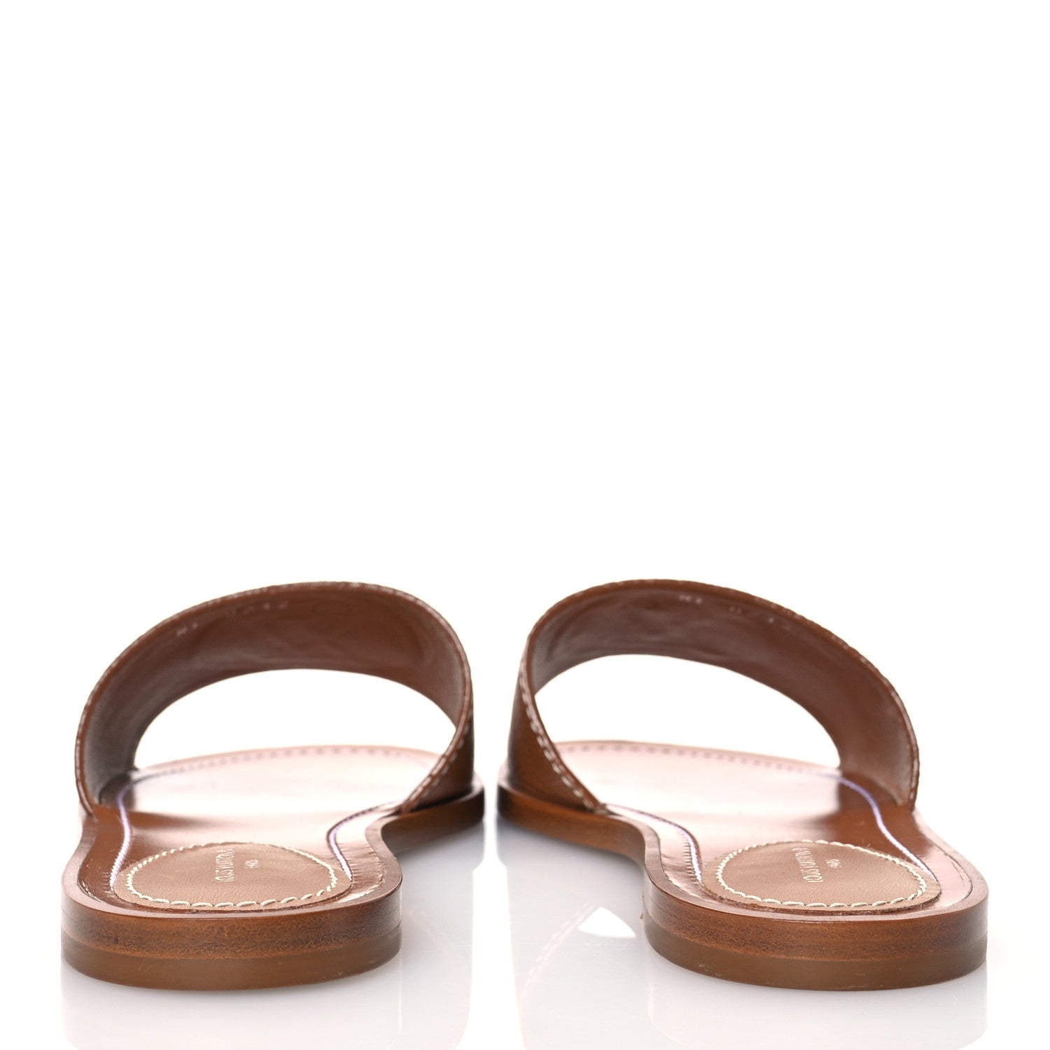 Louis Vuitton Calfskin Lock It Flat Mule 36 Cognac 5 of 11