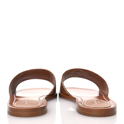 Louis Vuitton Calfskin Lock It Flat Mule 36 Cognac 5 of 11
