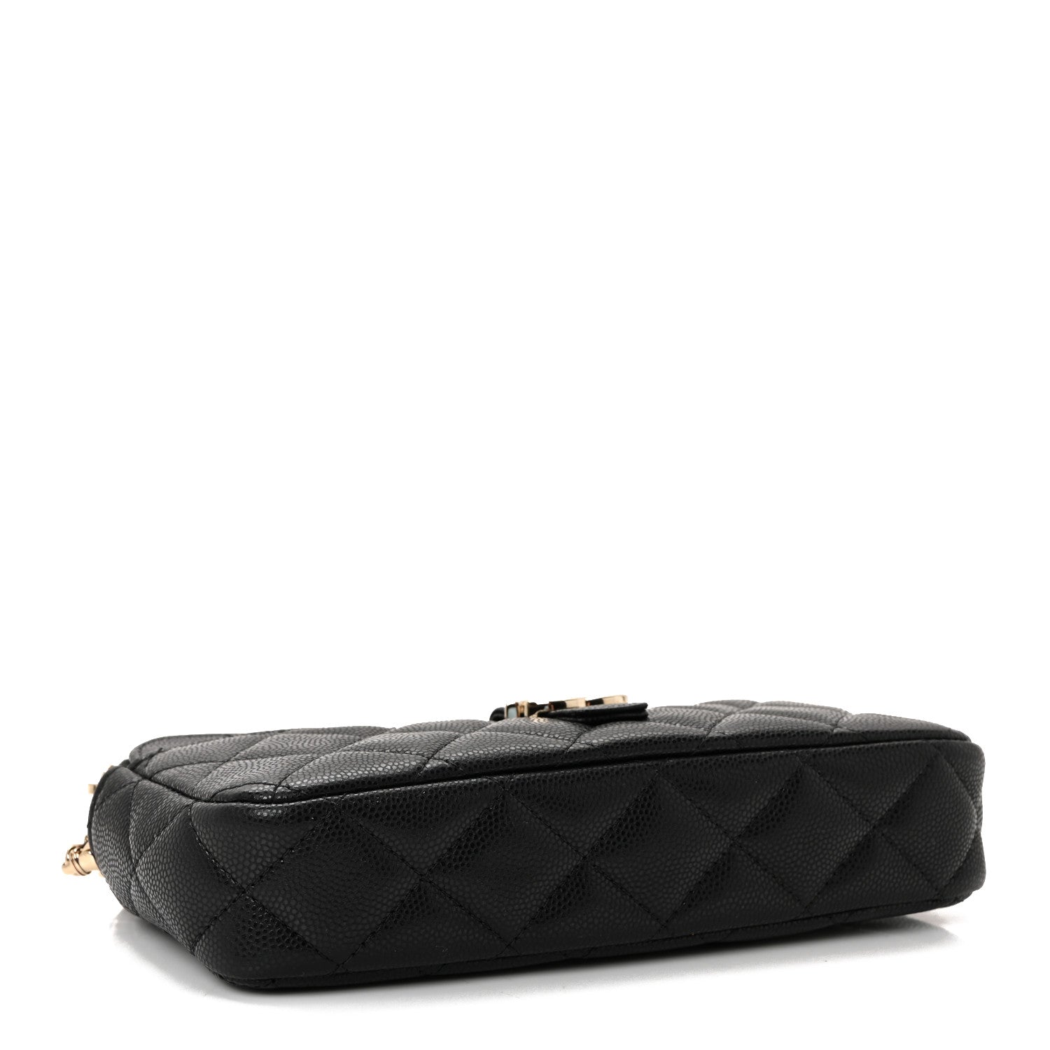 Chanel Caviar Quilted Zipped Phone Holder With Chain Black 4 of 11
