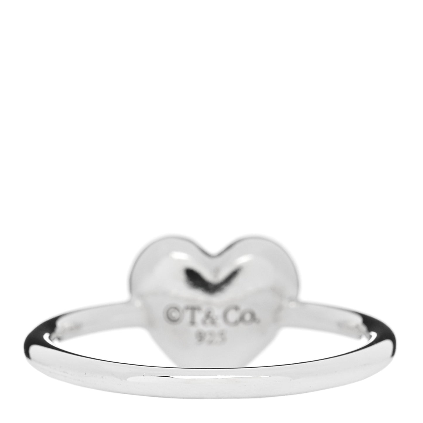 Sterling Silver Heart Puff Ring 53 6.5