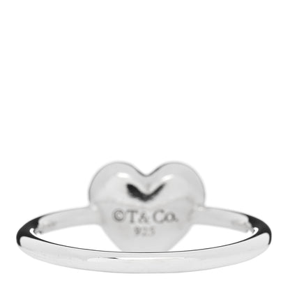 Tiffany Sterling Silver Heart Puff Ring 53 6.5 4 of 6