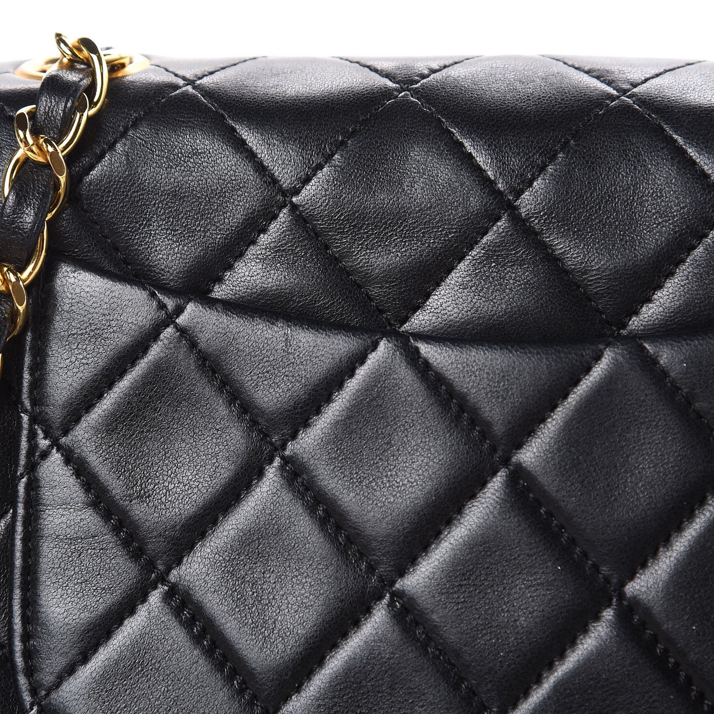 Lambskin Quilted Mini Square Flap Black