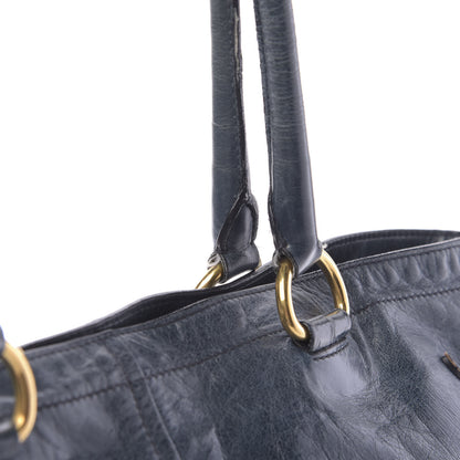 Prada Vitello Shine Tote Denim 17 of 21