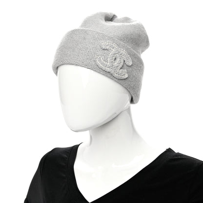 Chanel Cashmere CC Beanie Hat Grey 2 of 6