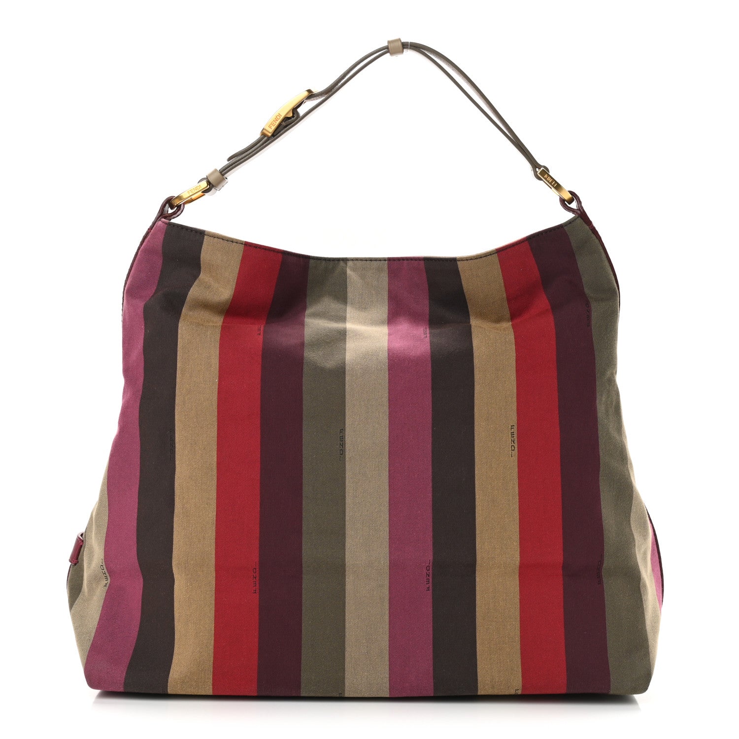 Fendi Canvas Striped Pequin Hobo Multicolor 1 of 16