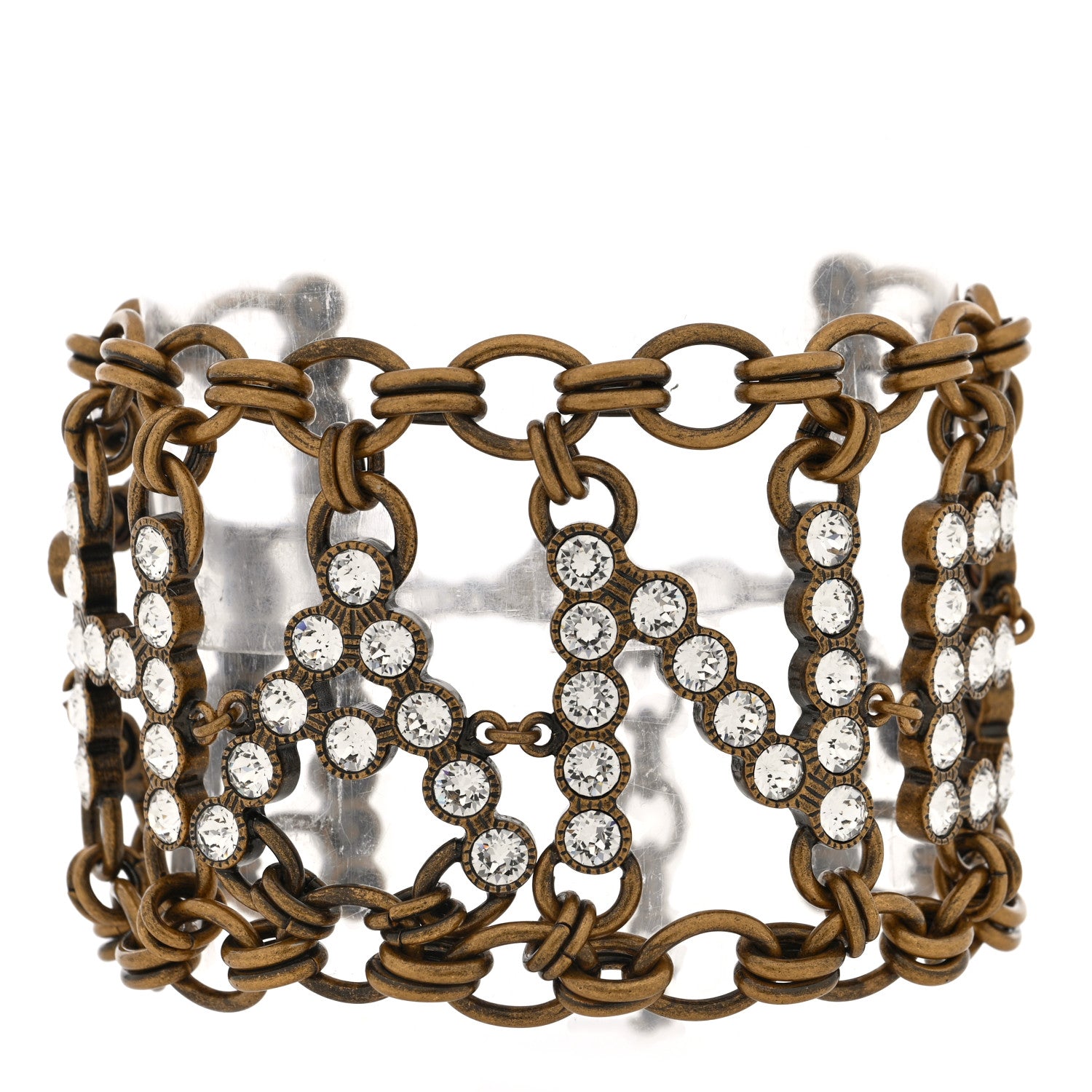 Chanel Crystal City of Lights Chain Bracelet Gold 1 of 5