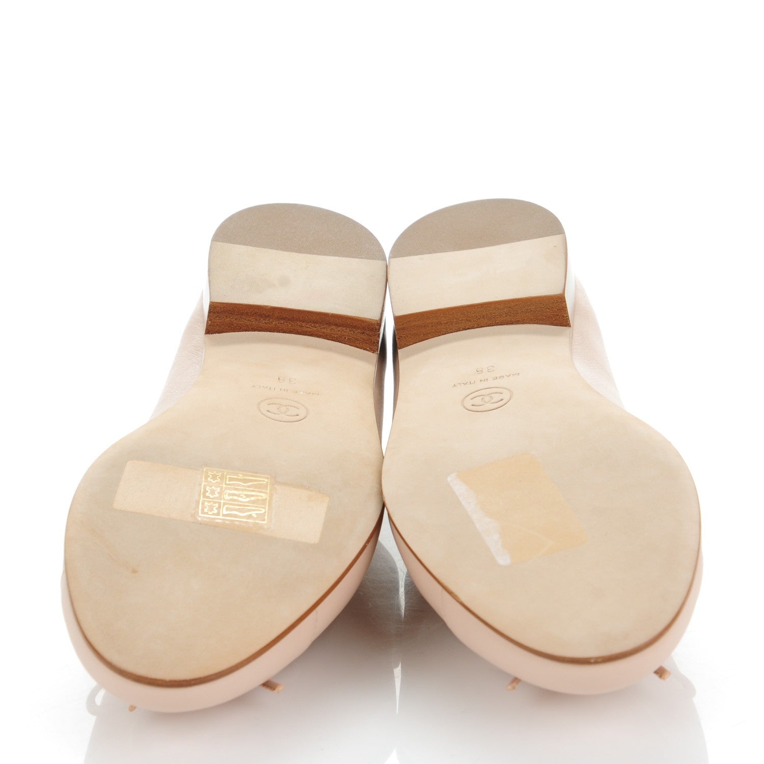 Chanel Calfskin CC Cap Toe Ballerina Flats 38 Light Pink 5 of 7