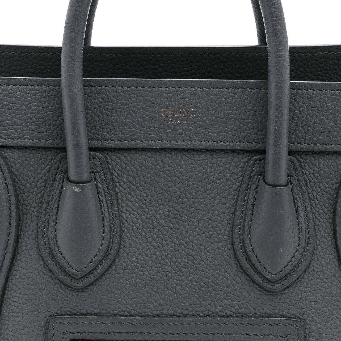 Drummed Calfskin Nano Luggage Kohl