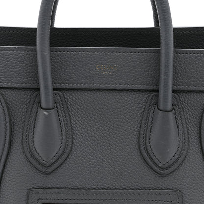 Celine Drummed Calfskin Nano Luggage Kohl 9 of 13