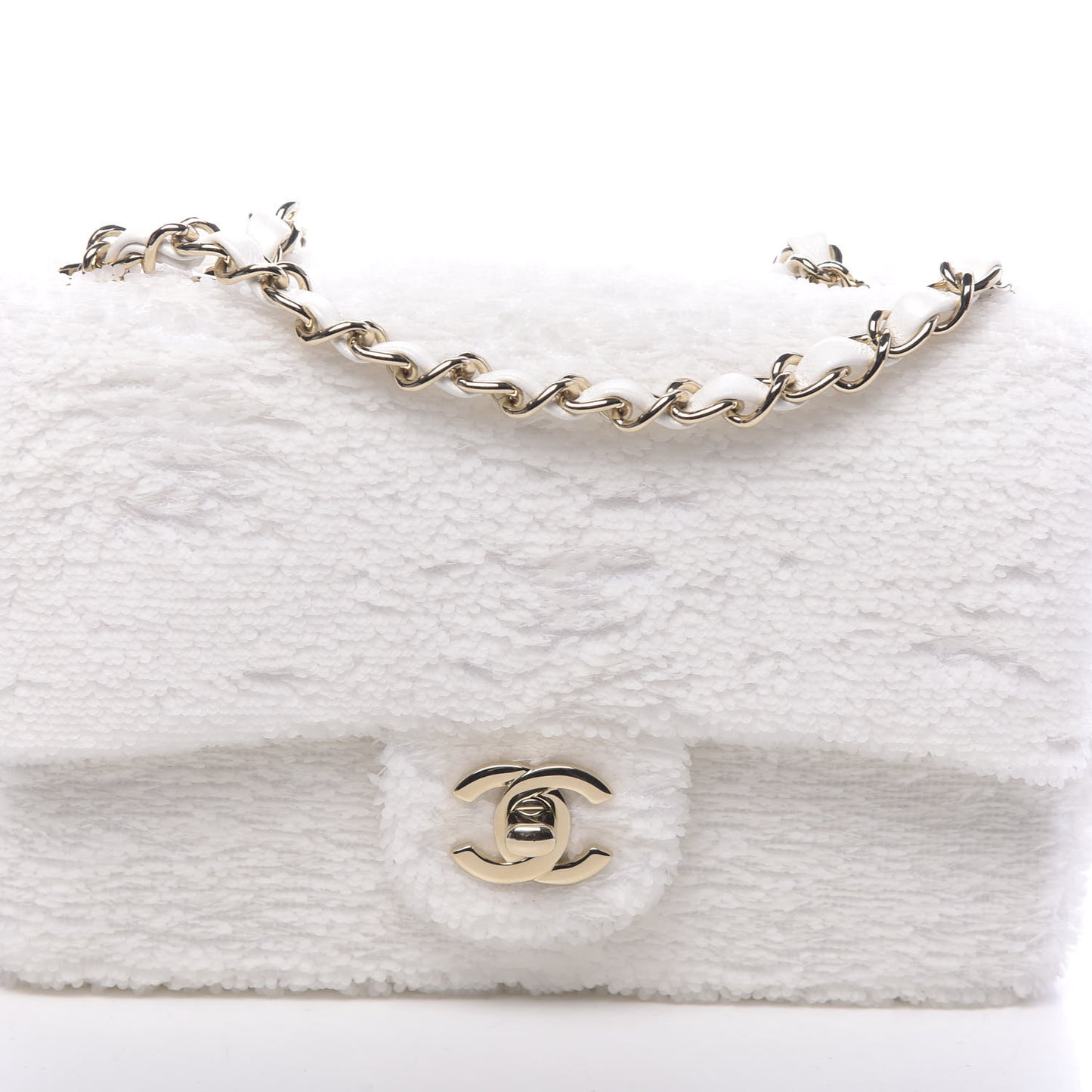 Sequin Mini Rectangular Flap White