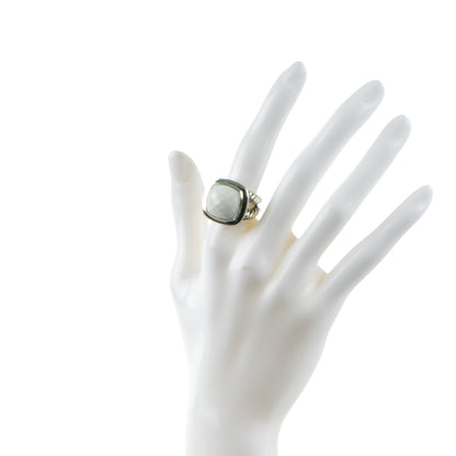 David Yurman Sterling Silver White Agate 14mm Albion Ring 51.5 6 2 of 5