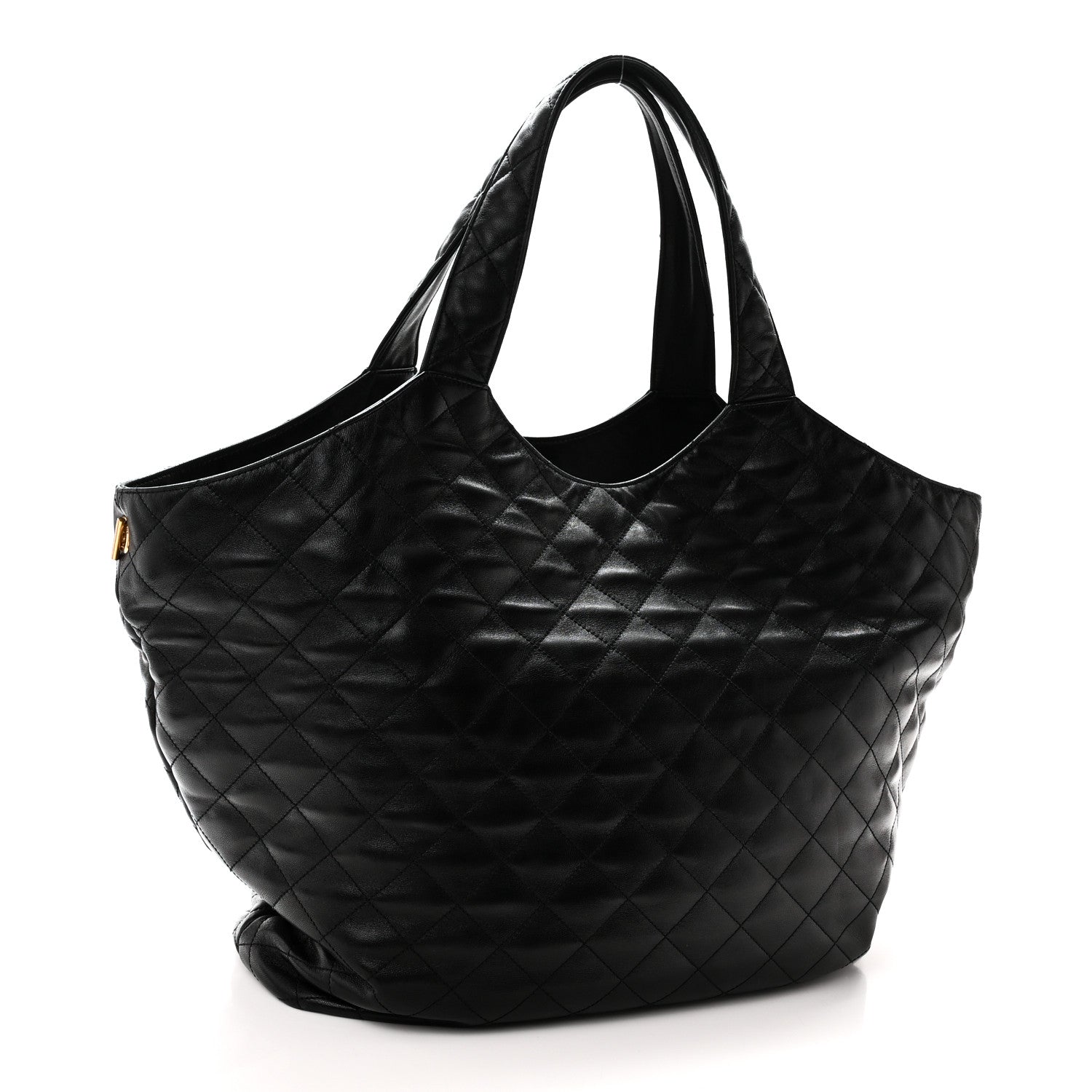 Saint Laurent Lambskin Quilted Maxi Icare Shopping Tote Black 4 of 11