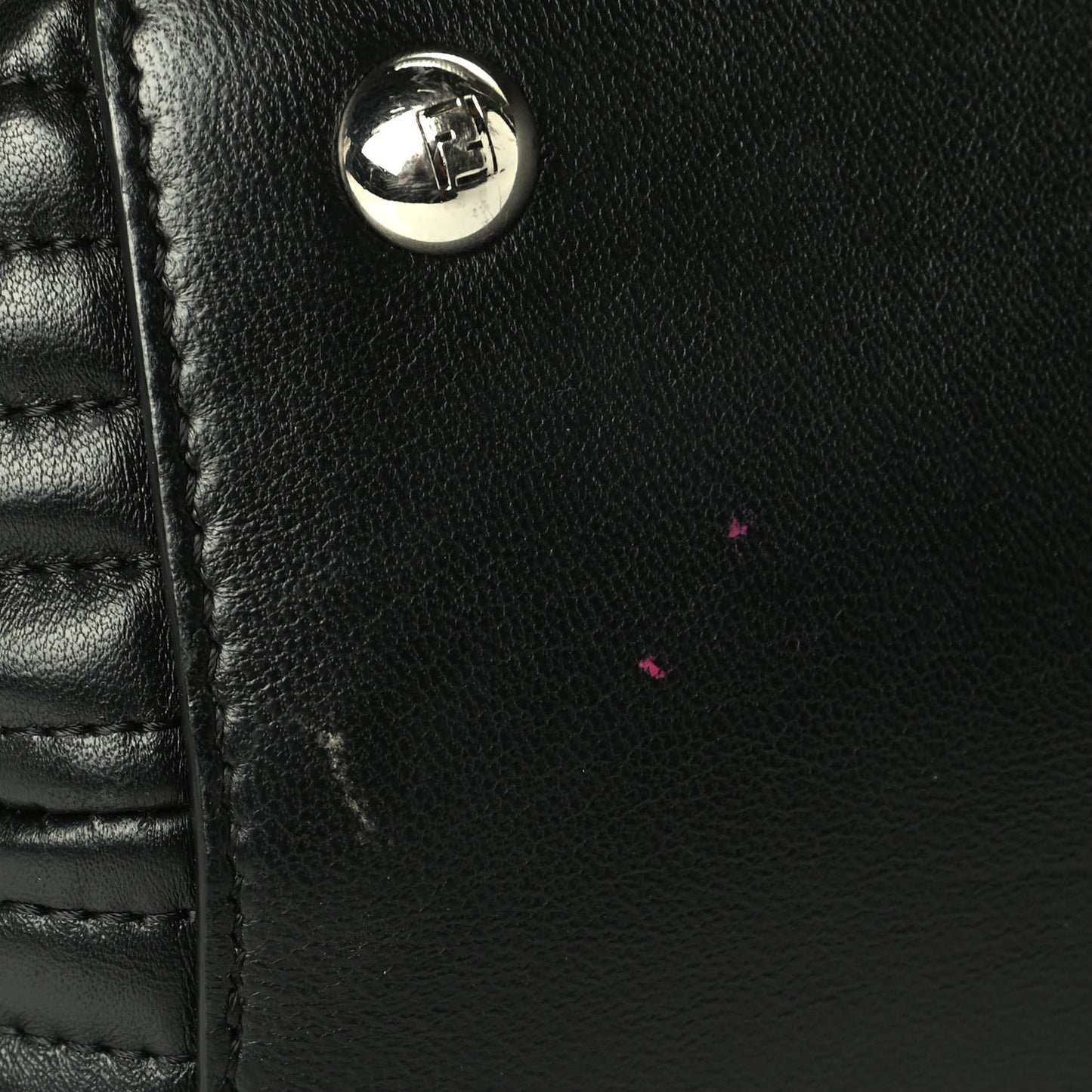 Shiny Nappa Trapuntata Small DotCom Click Chain Satchel Black