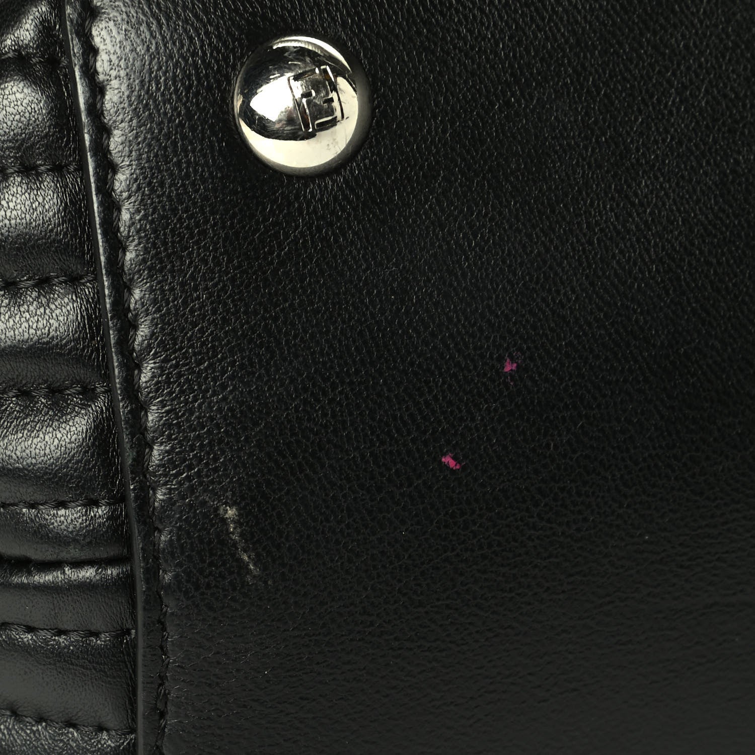 Fendi Shiny Nappa Trapuntata Small DotCom Click Chain Satchel Black 5 of 8