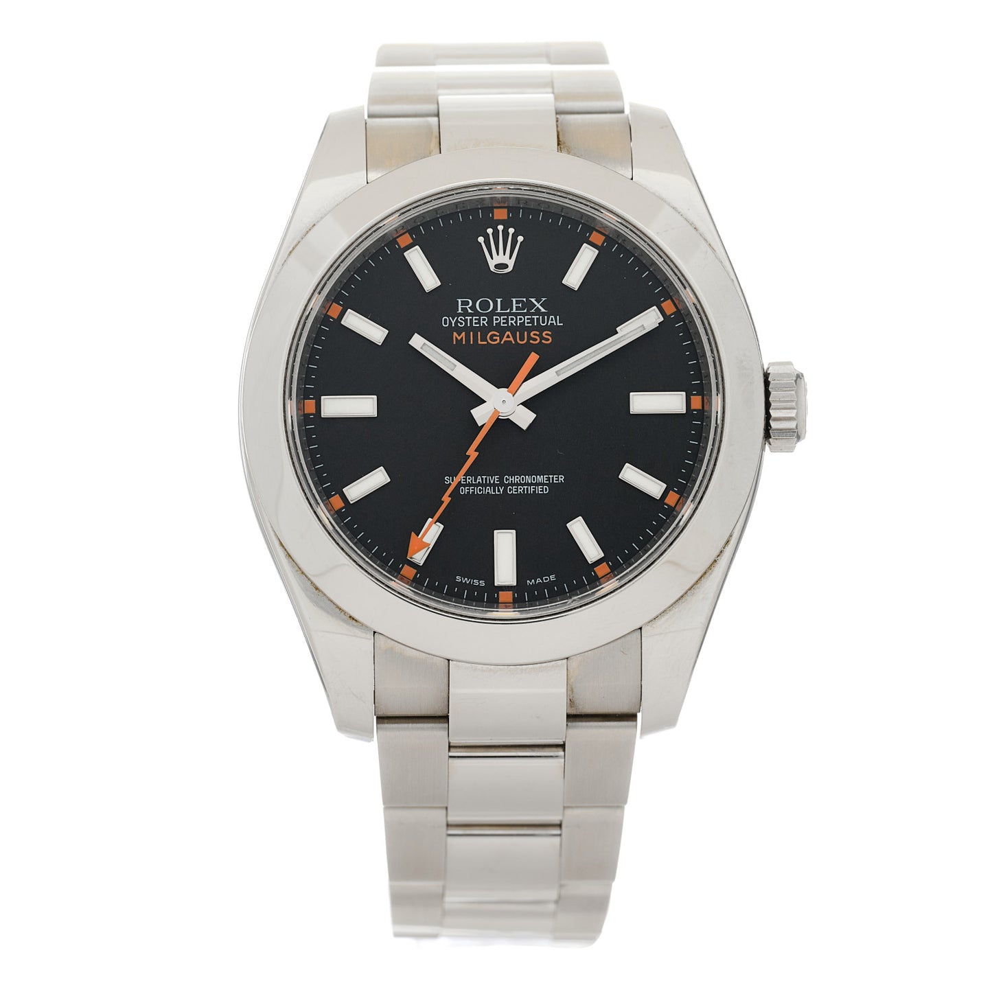 Stainless Steel 40mm Oyster Perpetual Milgauss Watch Bright Black 116400