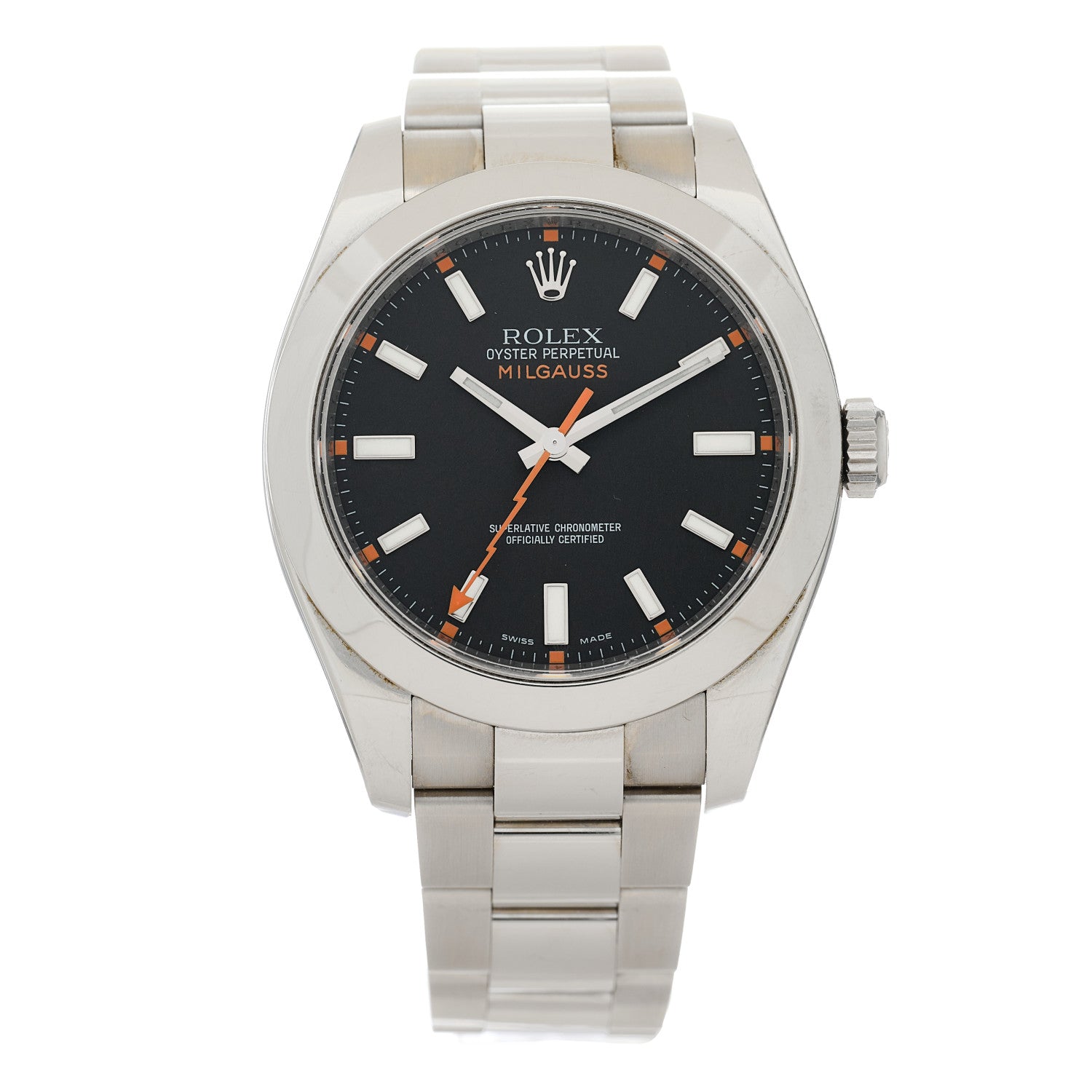 Rolex Stainless Steel 40mm Oyster Perpetual Milgauss Watch Bright Black 116400 1 of 4