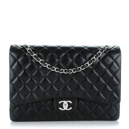 Chanel Lambskin Quilted Maxi Double Flap Black 1 of 8
