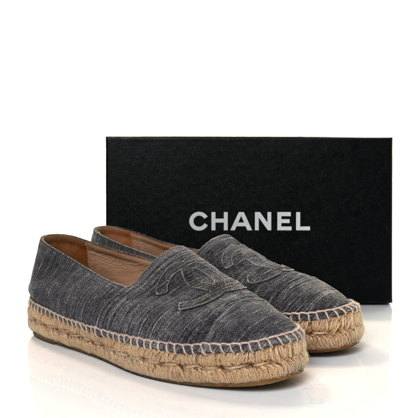 Striated Suede Espadrilles 40 Dark Grey