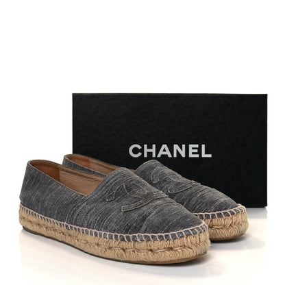 Chanel Striated Suede Espadrilles 40 Dark Grey 10 of 10