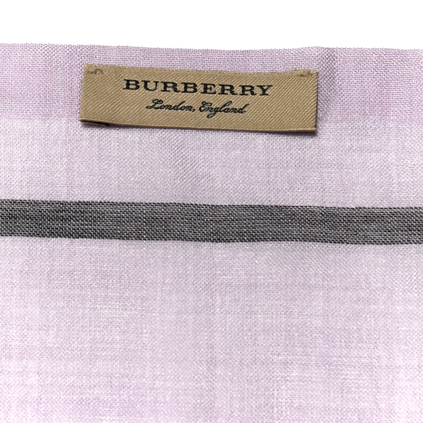 Wool Silk Gauze Giant Check Lightweight Scarf Pale Orchid