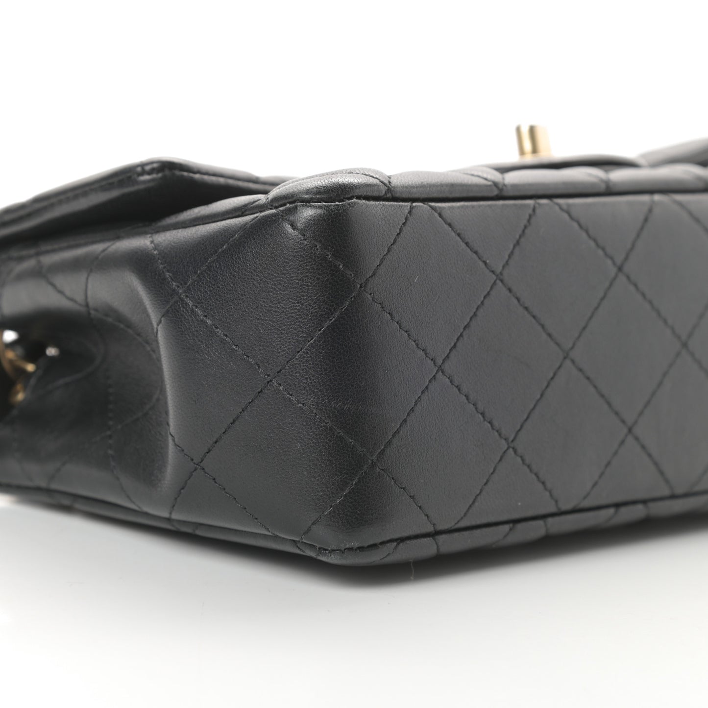 Lambskin Quilted Mini Rectangular Flap Black
