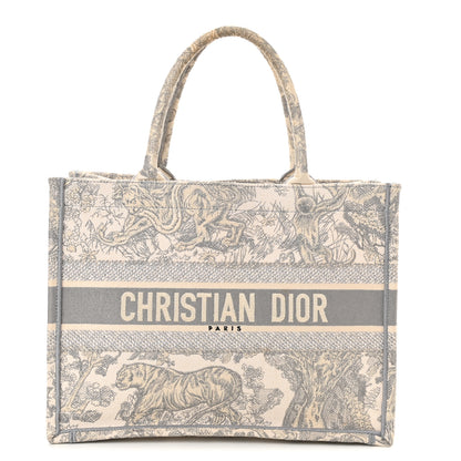 Christian Dior Canvas Embroidered Medium Dioriviera Toile De Jouy Book Tote Gray 1 of 8