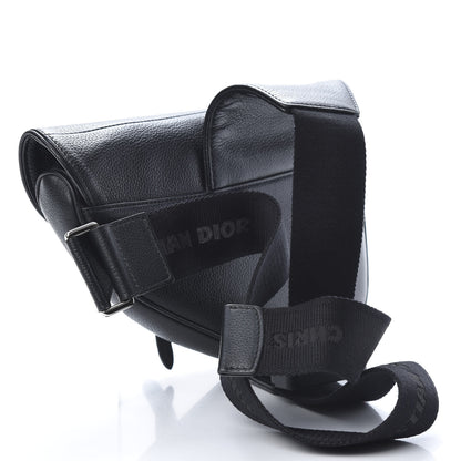Christian Dior Grained Calfskin Kim Jones Saddle Bag Black 3 of 12