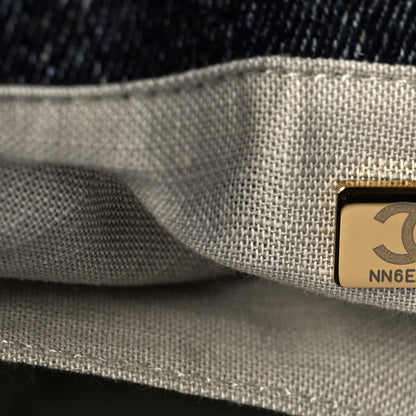 Chanel Denim Medium Deauville Tote Dark Blue White 7 of 10