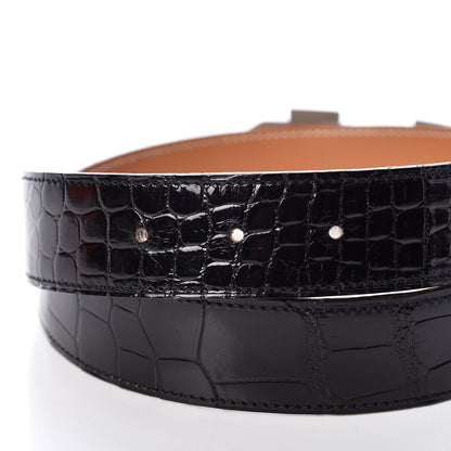 Hermes Shiny Alligator 32mm H Belt 70 Black 6 of 8