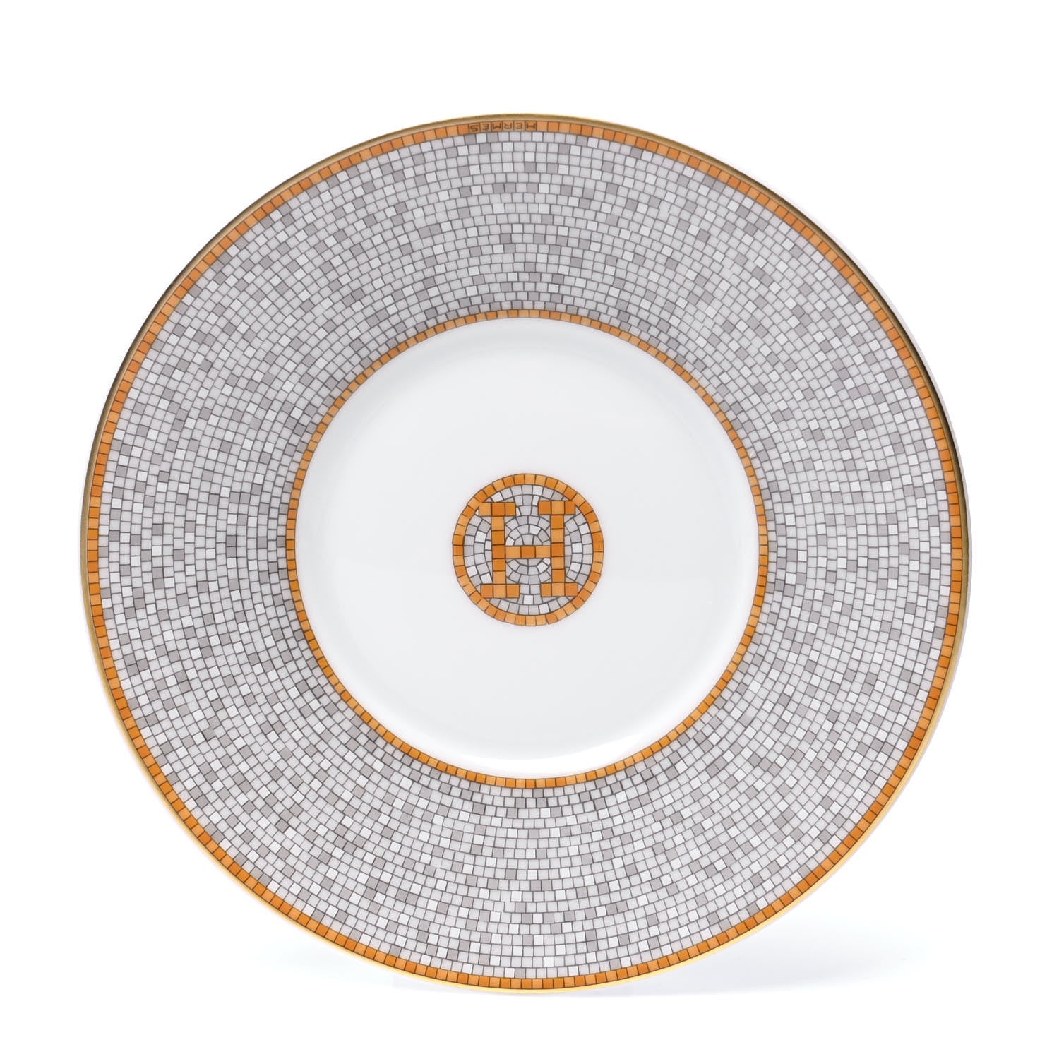 Hermes Porcelain Mosaique Au 24 Gold Tea Cup And Saucer Set Of 2 5 of 7