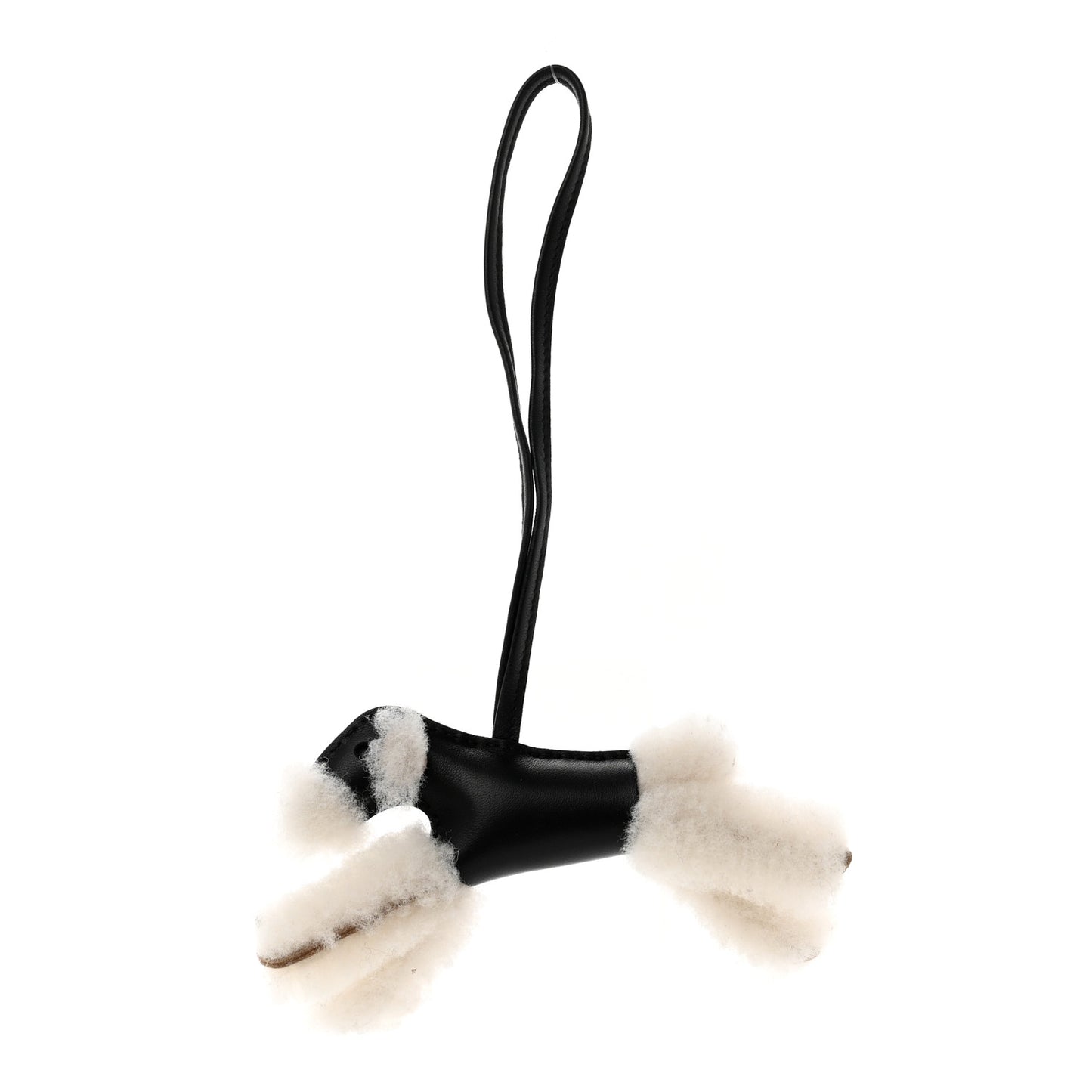 Milo Lambskin Shearling Budy Charm Black