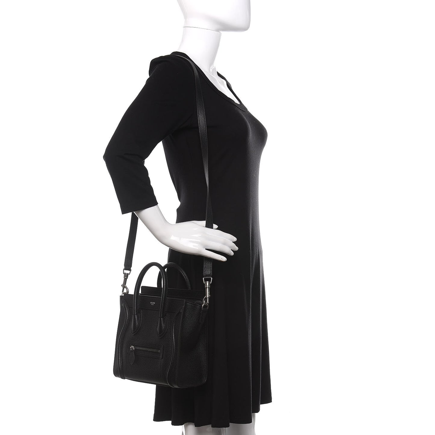 Drummed Calfskin Nano Luggage Black