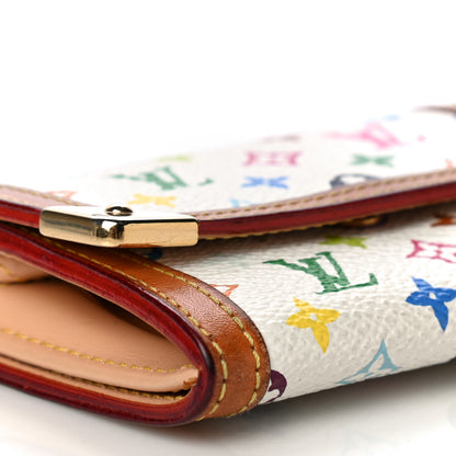 Louis Vuitton Monogram Multicolor Porte-Monnaie Plat Coin Purse White 7 of 16