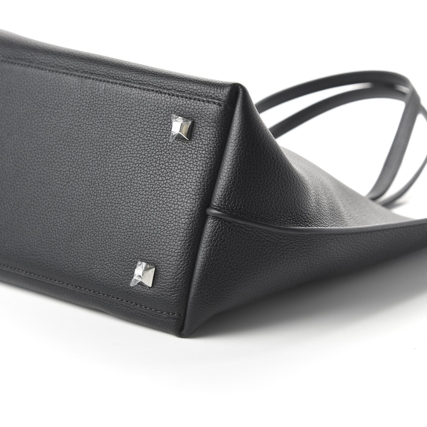 Grained Calfskin Medium Yris Shopper Tote Black