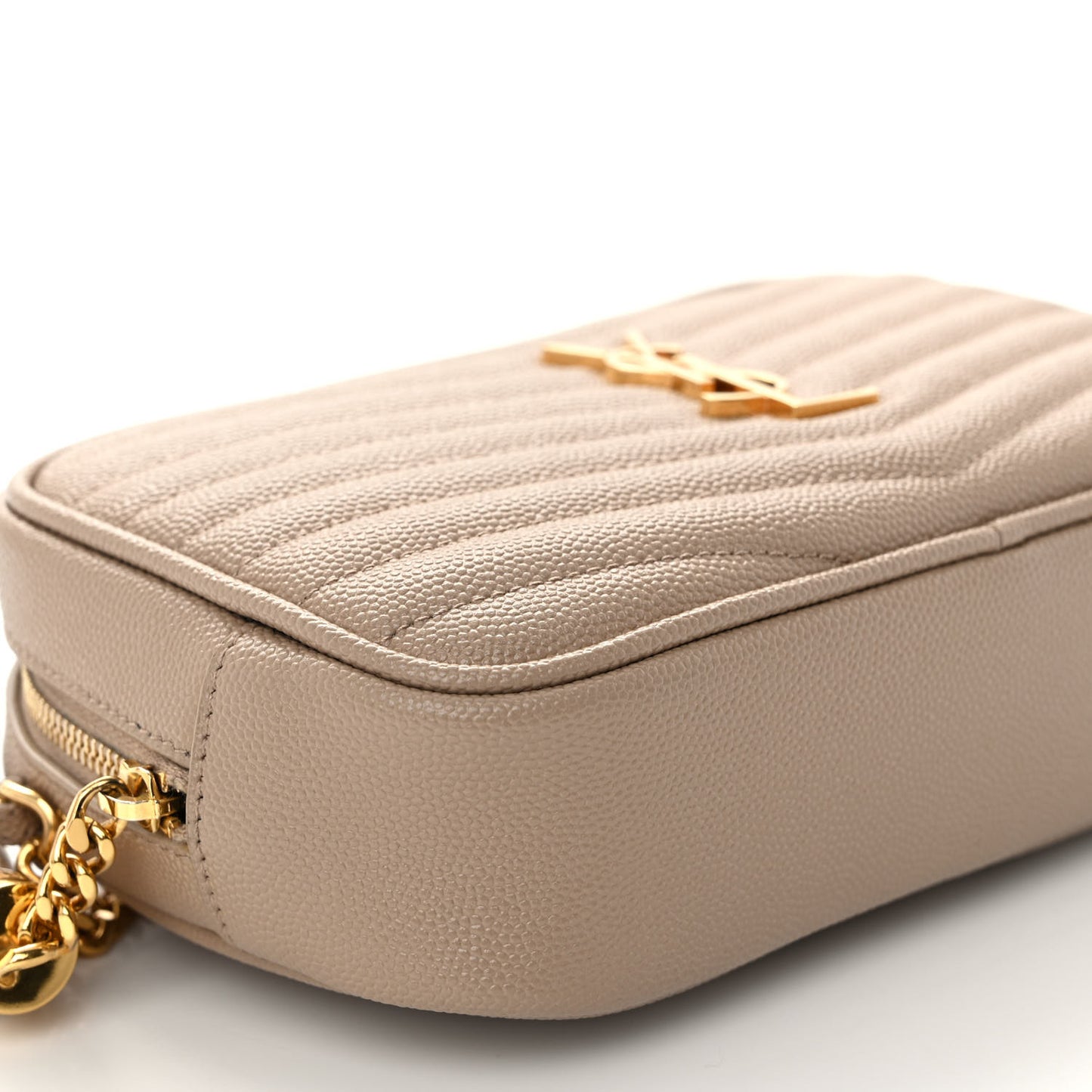 Grain De Poudre Matelasse Monogram Mini Lou Camera Bag Dark Beige