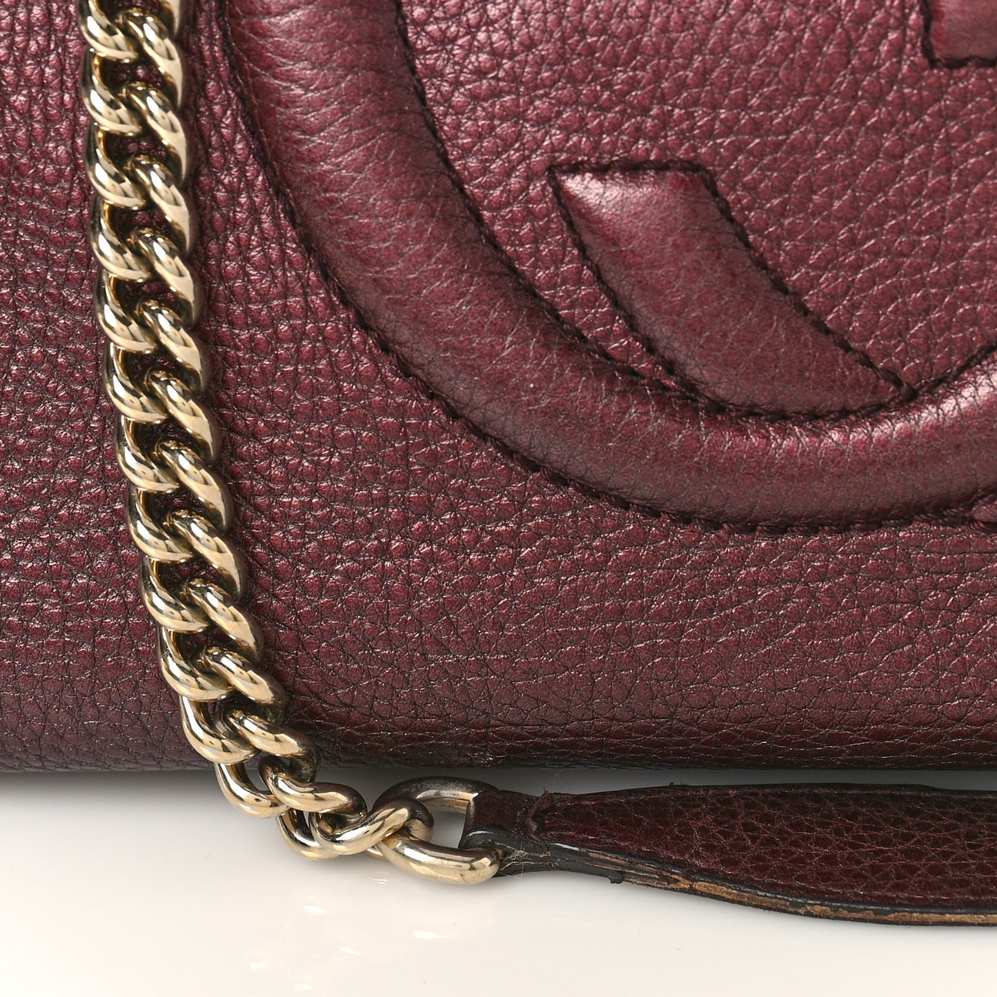 Metallic Cellarius Calfskin Medium Soho Bowler Classic Burgundy