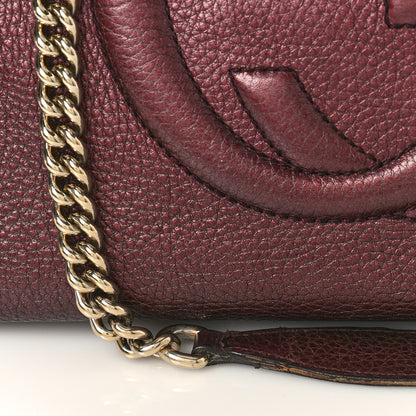 Gucci Metallic Cellarius Calfskin Medium Soho Bowler Classic Burgundy 11 of 16