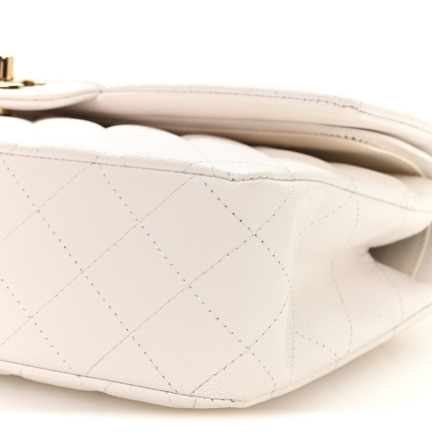 Chanel Caviar Quilted Medium Double Flap White 10 of 11